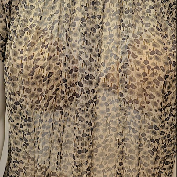 Vintage Miki Mialy Grey Ditsy Chiffon Tuni-Mini - Picture 4 of 10